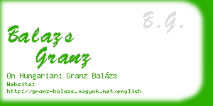 balazs granz business card